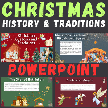 Preview of Grade 3 or 4 or 5 Christmas History & Traditions Religion Powerpoint Nativity