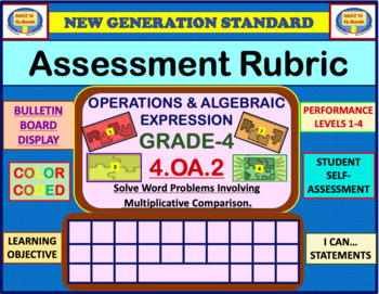 Preview of Grade-4 ( 4.OA.2) Assessment Rubric - Word Problems - Multiplicative Comparison 