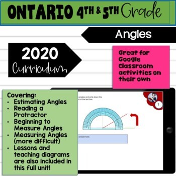 Preview of Grade 4/5 Digital Angles  (New Ontario Math Curriculum 2020)