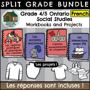 Preview of Grade 4/5 FRENCH Social Studies Workbooks (Ontario Curriculum)