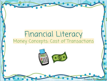Preview of Grade 4 & 5 Ontario Math Financial Literacy Money Concepts Cost of Transactions