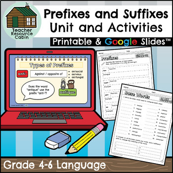 Preview of Grade 4-6 Prefixes, Suffixes, and Base Words Unit (Printable + Google Slides™)