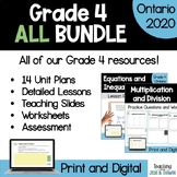 Grade 4 ALL RESOURCES BUNDLE - Ontario 2020 Math (Full Year)
