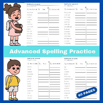 Preview of Grade 4 Advanced Spelling Practice Worksheets