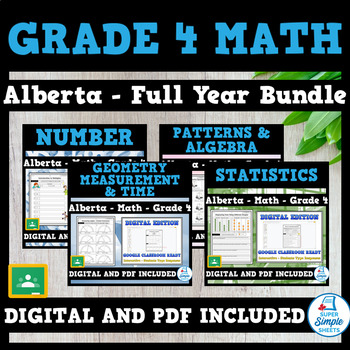 Preview of Grade 4 - Alberta Math - Full Year Bundle (Updated 2022 Curriculum)