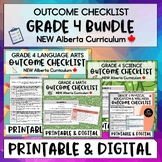 Grade 4 Alberta NEW Curriculum - Outcome Checklist BUNDLE