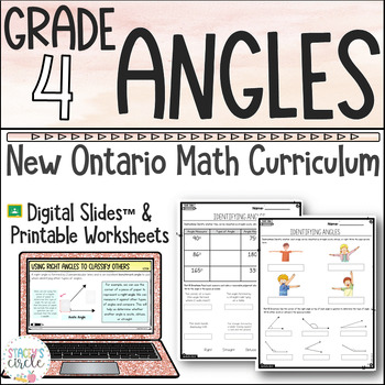 Preview of Grade 4 Angle Measurement Ontario Math Digital Slides | Worksheets | Assessments