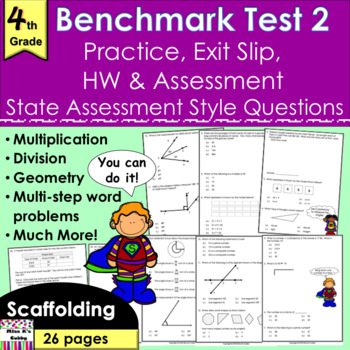 Preview of Grade 4 Benchmark Review & Assessment 2: multiplication, division & geometry