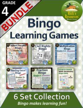 Preview of Bingo Learning Games Bundle Grade 4