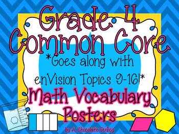 Preview of Grade 4 Common Core Math Vocabulary Posters {Topics 9 - 16}