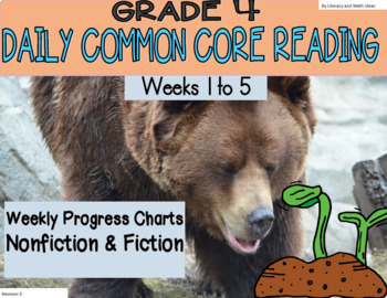 Preview of Grade 4 Daily Common Core Reading Practice Weeks 1-5 {LMI}
