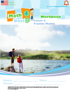Preview of Grade 4: Decimals & Fractions: L2: Fraction Models Worksheet 4.NF.A.1&2