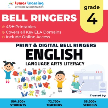 Preview of Grade 4 ELA Bell Ringers - 45+ Printable Bell Ringers - Full Year Bundle