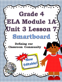 Preview of Grade 4 ELA Module 1A Unit 3 Lesson 7 Lesson for smartboard.. EDITABLE!!