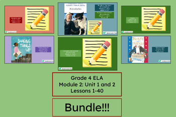 Preview of "Grade 4 ELA Module 2 BUNDLE" Google Slides- Bookworms Supplement