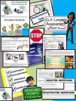 Preview of Grade 4 ELA - SBAC Complete Assessment with Informational Performance Task