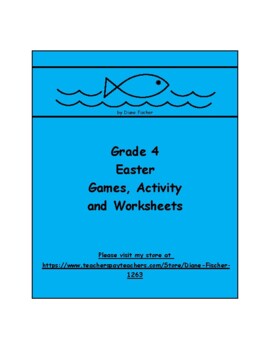 Preview of Grade 4 Easter - Games, Activity and Worksheets