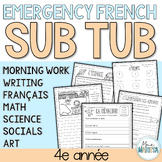 Grade 4 Emergency French Sub Tub - A week of French sub pl