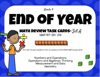 Preview of Grade 4 End-of-Year Math Task Cards- NWEA MAP Aligned (Set A)