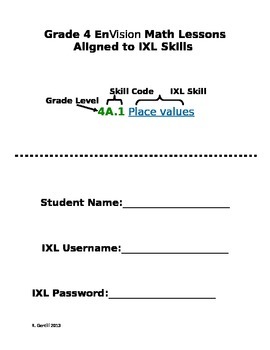 Preview of Grade 4 Envision Math-IXL skill alignment