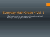 Grade 4 Everyday Math "I Can" Statements Vol 1