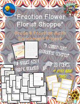 Preview of Grade 4 Fraction Florist Shoppe - Printable Fraction Math Enrichment Project
