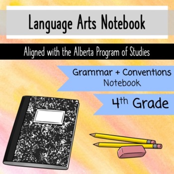 Preview of Grammar Language Arts Notebook - Grade 4 - Aligned with NEW Alberta curriculum