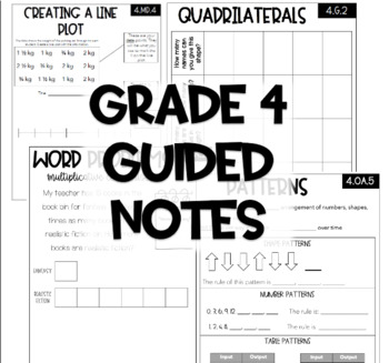 Preview of Grade 4 Guided Notes - ALL DOMAINS