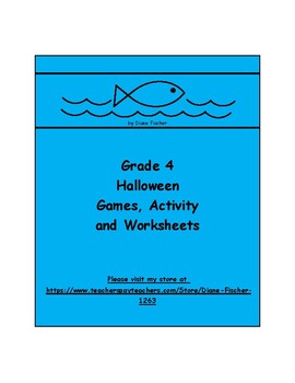 Preview of Grade 4 Halloween - Games, Activity and Worksheets