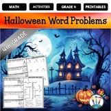 Grade 4 Halloween Math Multiplication Word Problems Worksh
