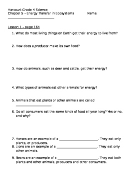 Grade 4 Harcourt Science Study Guide by Renee Thomas | TPT