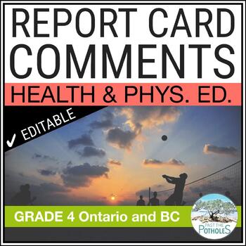 physical education report card comments kindergarten