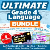 Grade 4 Language Bundle: Spelling, Grammar, Writing, Readi