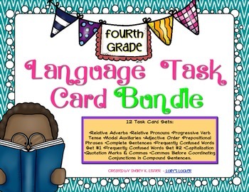 Preview of Grade 4 Language Task Card Bundle