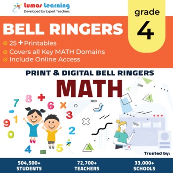 Preview of Grade 4 MATH Bell Ringers - 35+ Printable Bell Ringers - Full Year Bundle