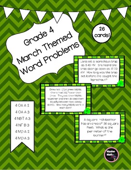 Preview of Grade 4 March Themed Word Problems