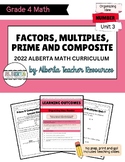 Factors&Multiples Unit- Grade 4 Math- Prime&Composite - AL