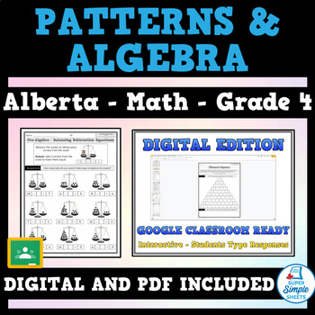 Preview of Grade 4 Math - Alberta - Patterns & Algebra - 2022 Curriculum