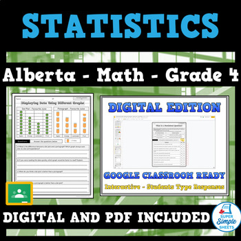 Preview of Grade 4 Math - Alberta - Statistics - 2022 Curriculum