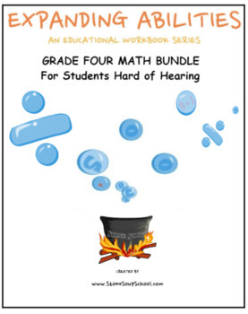 Preview of Grade 4, Math Bundle, CCS: Frac, Geo, Alg, M & D, Base 10 for Hard of Hearing