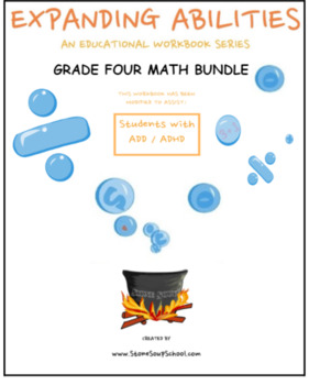 Preview of Grade 4, Math Bundle CCS (Fraction,Geo,Algebra,M&D,B10) for students w/ ADD/ADHD