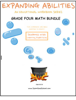 Preview of Grade 4, Math Bundle: Fract, Geo, Alg, M&D, B-10 for Learning Challenged