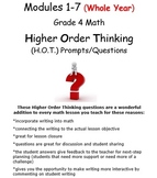 Grade 4 Math ENTIRE YEAR-Higher Order Thinking Questions/W