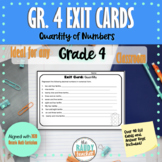 Grade 4 Math Exit Cards | Quantity of Numbers | New Ontari