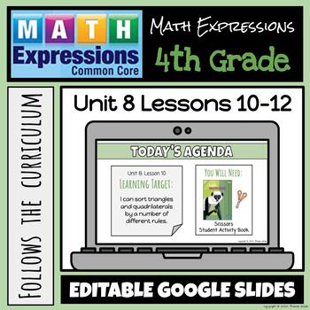Preview of Grade 4 Math Expressions (2018 Common Core Edition) Unit 8: Lessons 10-12