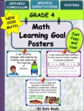 Grade 4 Math Learning Goals Posters - NEW 2020 Ontario Mat
