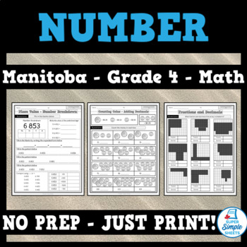 Preview of Grade 4 Math - Manitoba - Number Strand