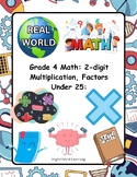 Grade 4 Math Multiplication, Factors Under 25