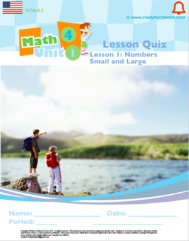 Preview of Grade 4: Math: Place Value, Rounding, Add & Sub: Quiz Bundle