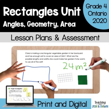 Preview of Grade 4 Rectangles Unit - Ontario 2020 Spatial Sense - PDF and Slides